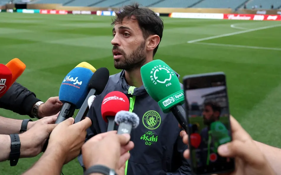 Bernardo Silva durante entrevista nos Estados Unidos, país sede do Mundial