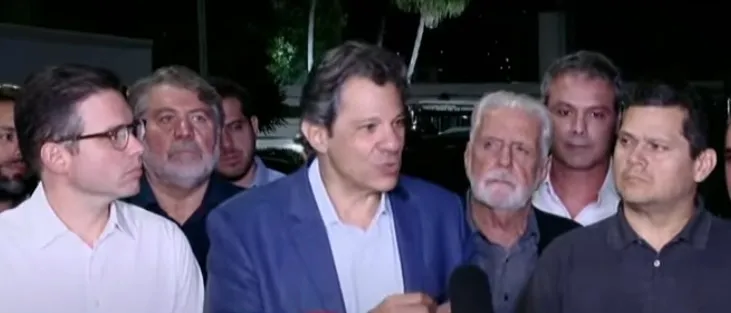 Haddad e líderes do Congresso deram entrevista coletiva após reunião