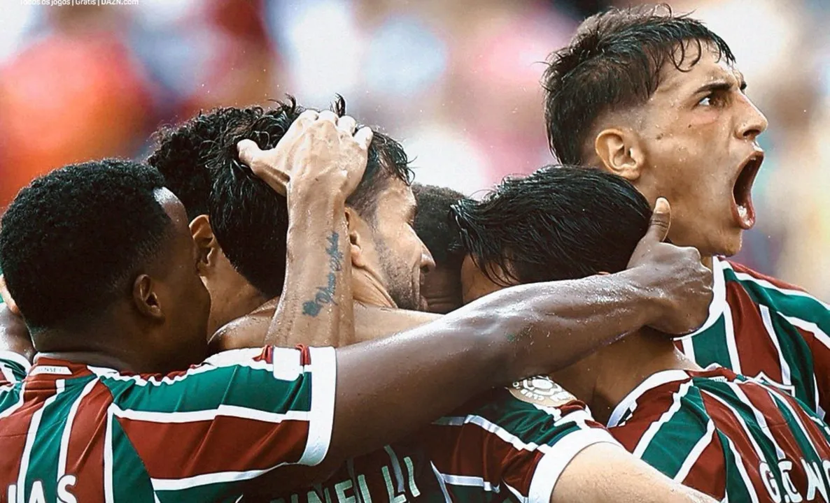 Jogadores do Fluminense comemorando gol diante do Al-Hilal