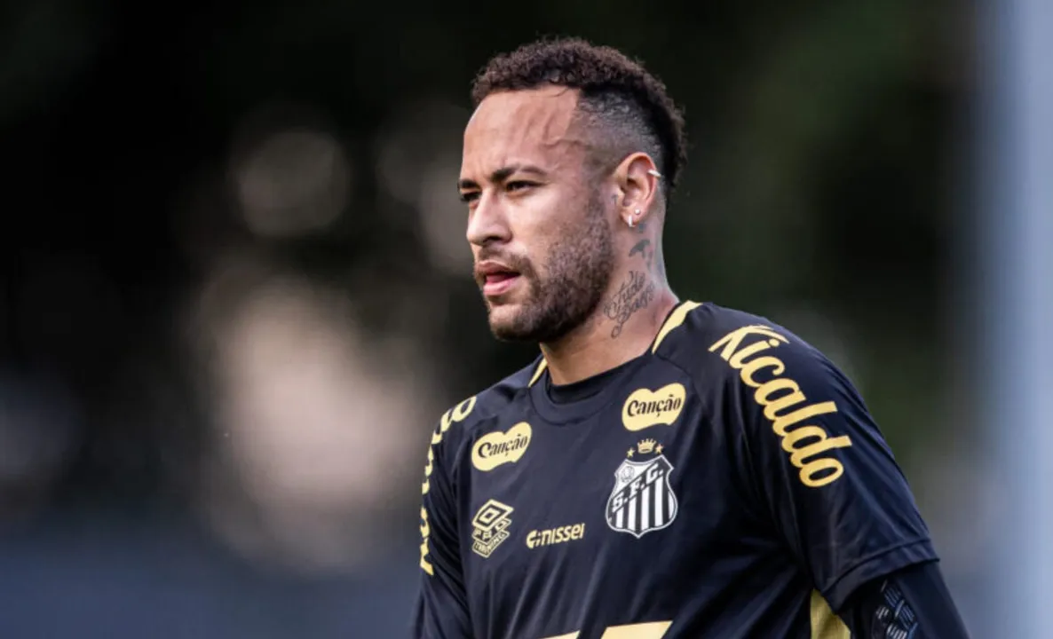 Neymar em treinamento pelo Santos