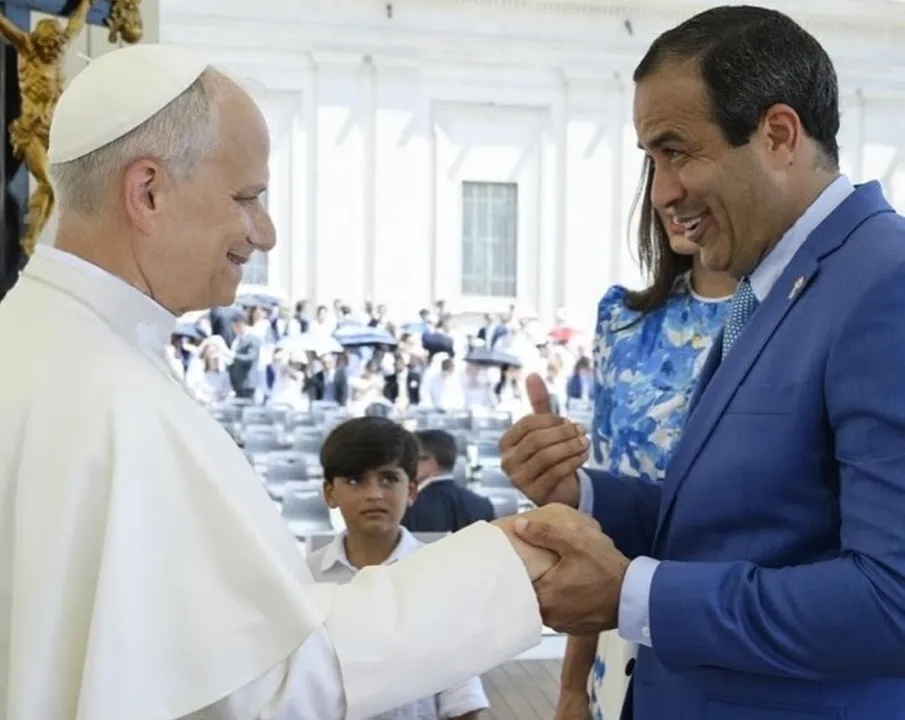 Bruno Reis durante visita ao Vaticano