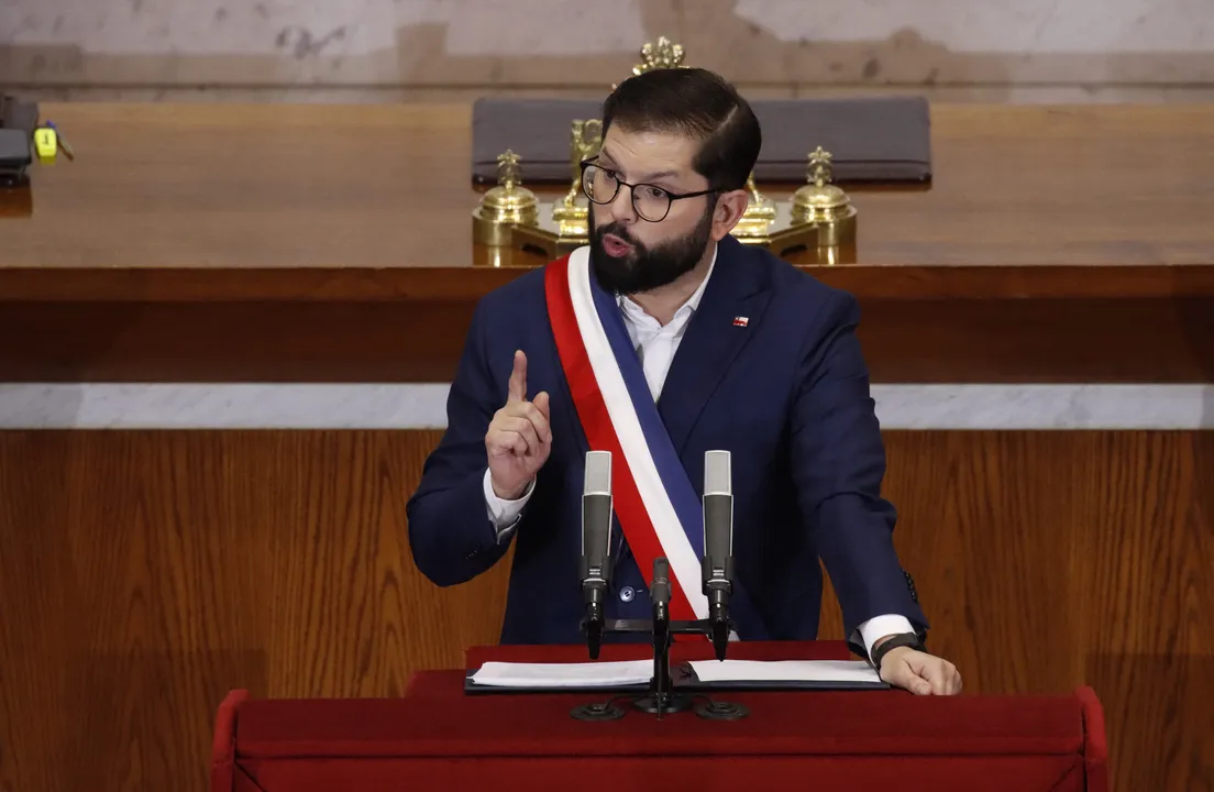 Gabriel Boric, presidente do Chile, fez pronuniamento