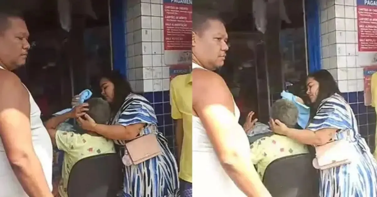 Idosa recebeu os primeiros atendimentos ainda no mercado