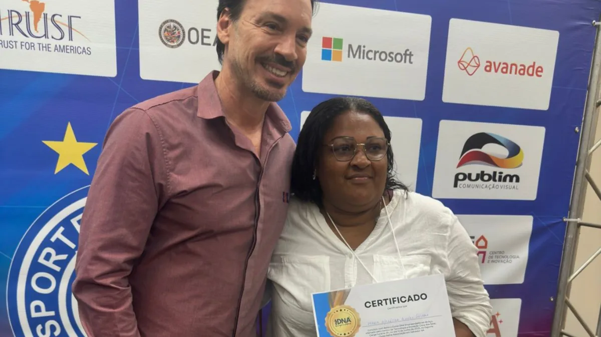 Emerson Ferretti, presidente do Bahia, com participante da primeira edição