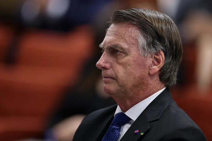 O ex-presidente Jair Bolsonaro durante interrogatório no STF em junho