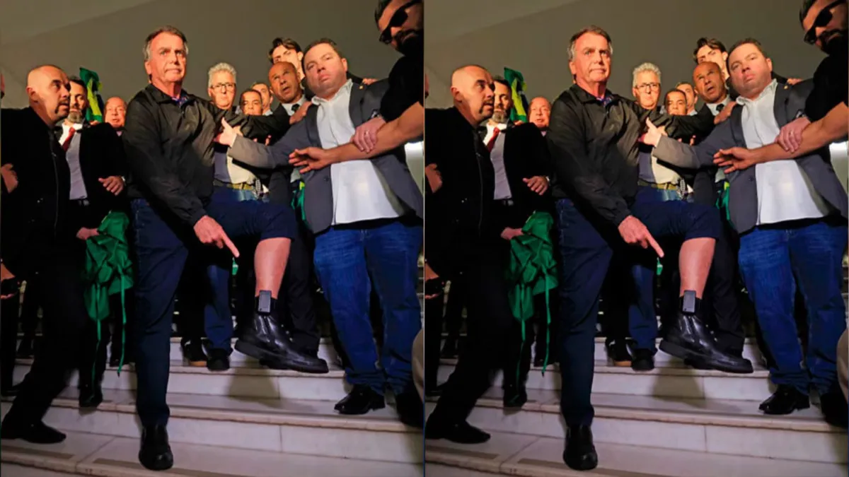 Bolsonaro de tornozeleira eletrônica