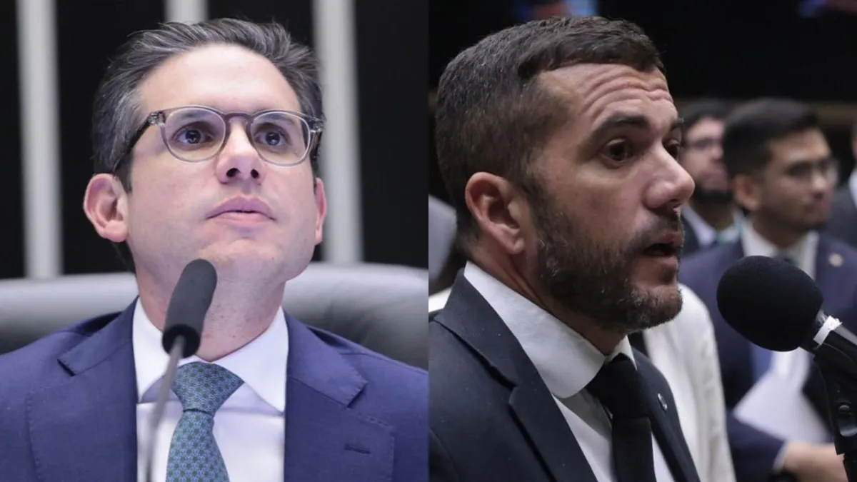 Presidente da Câmara, Hugo Motta (Republicanos-PB), deputado Carlos Jordy (PL-RJ)
