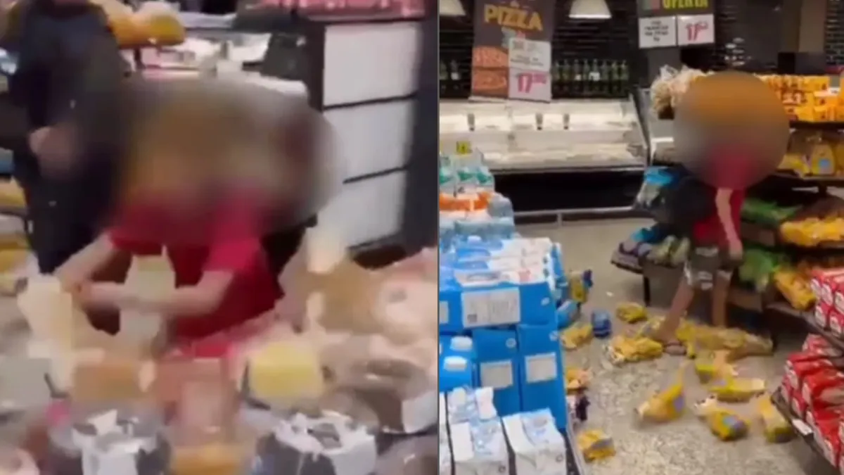 Menino vandalizou supermercado no Rio