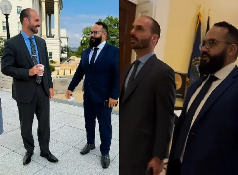 Lenadro de Jesus se econtrou com Eduardo Bolsonaro nos EUA