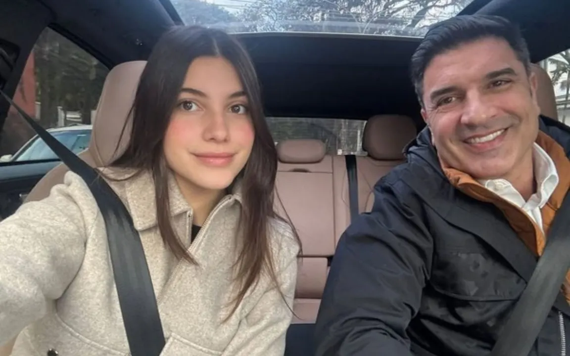 Edu Guedes e a filha juntos