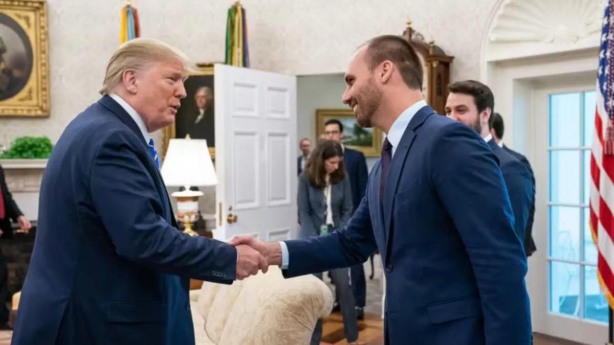 Eduardo Bolsonaro e Donald Trump juntos