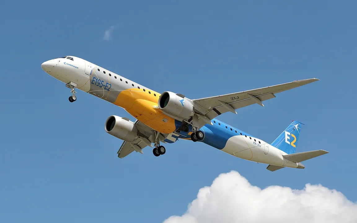 Jato E195-E2 produzido pela Embraer