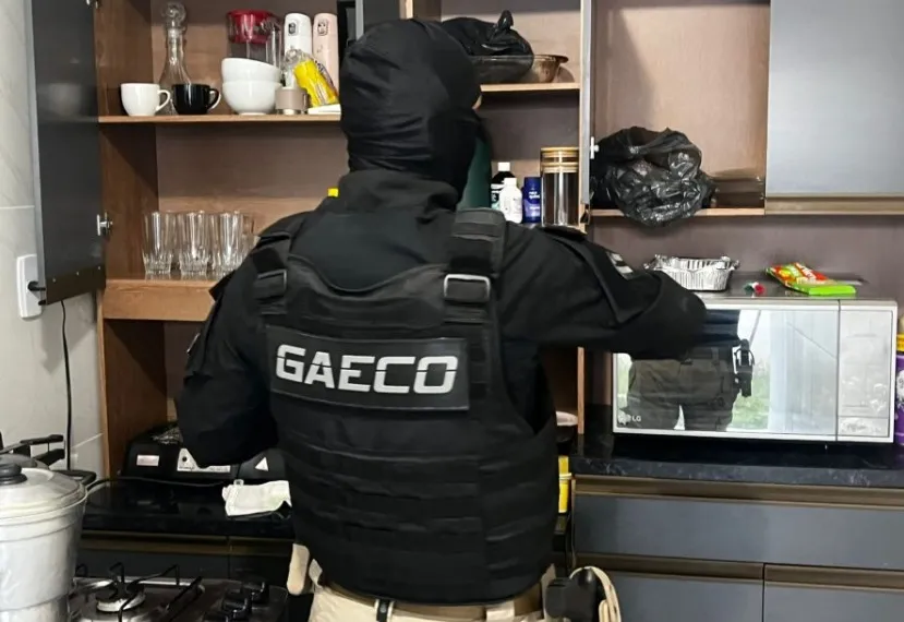 Integrantes do Gaeco cumprindo mandados de busca e apreensão (ilustração)