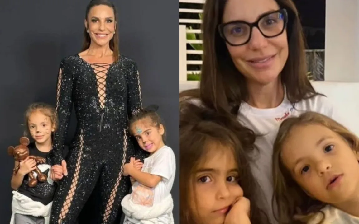 Ivete convidou as filhas para subir ao palco