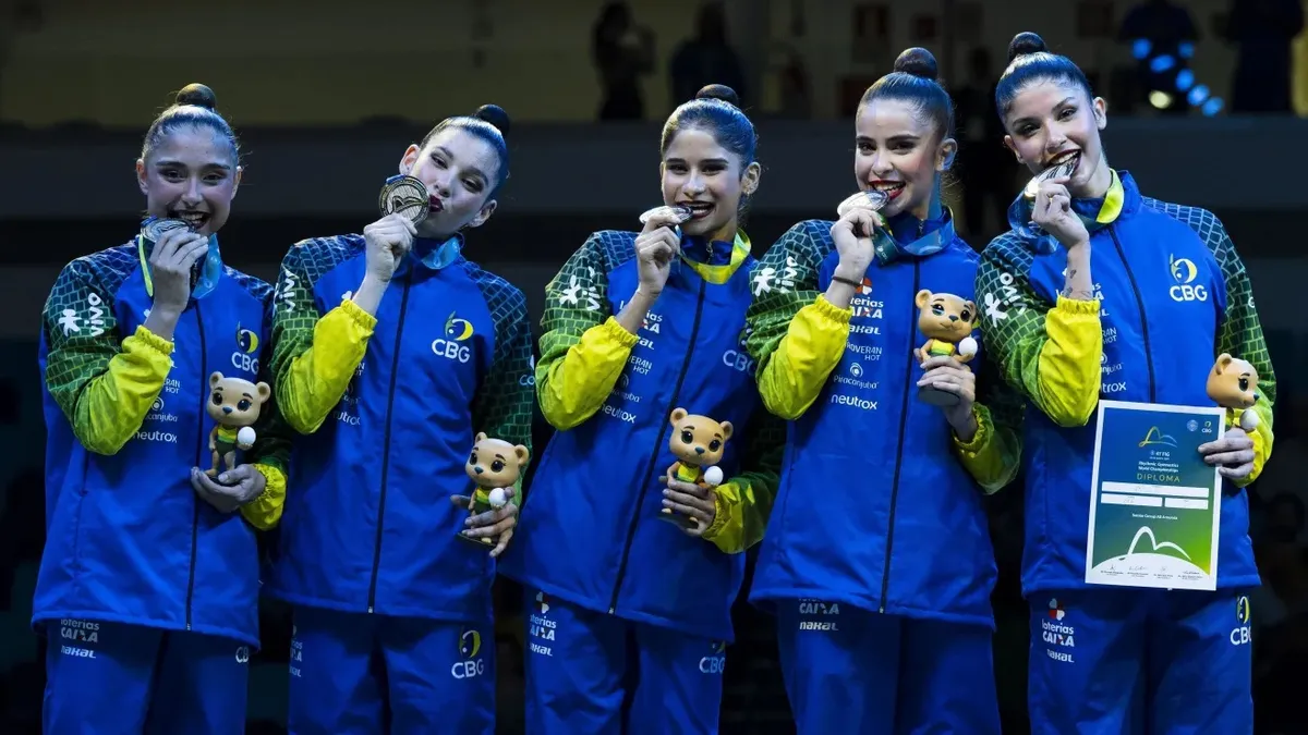 Imagem ilustrativa da imagem Ginástica rítmica: Brasil conquista prata inédita em Mundial