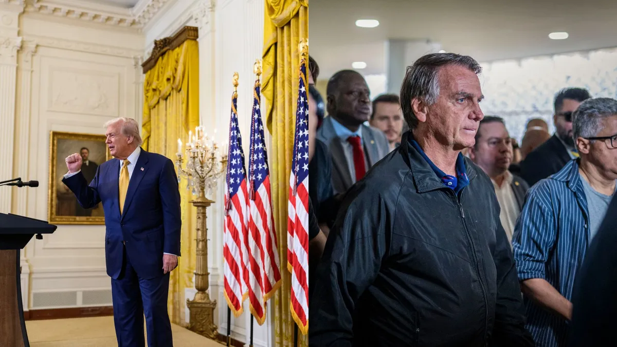 Presidente Donald Trump e ex-presidente Jair Bolsonaro (PL)