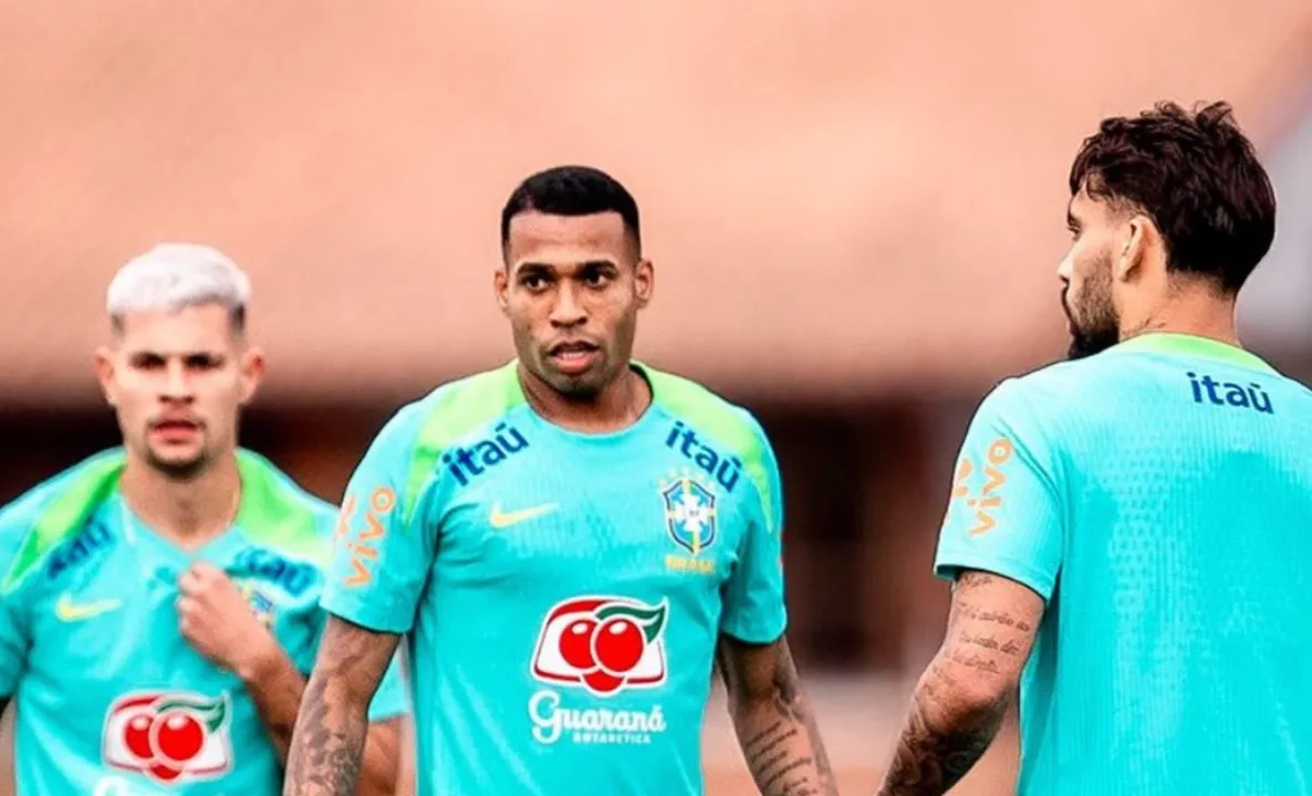 Jean Lucas em treino pela Seleção Brasileira