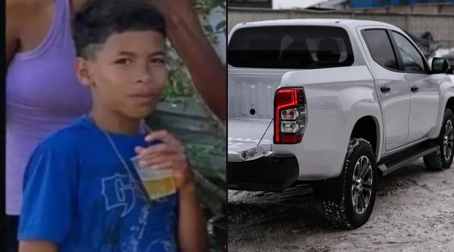 Criança foi atingida pela caminhonete quando andava de bicicleta pelo acostamento da BR 101