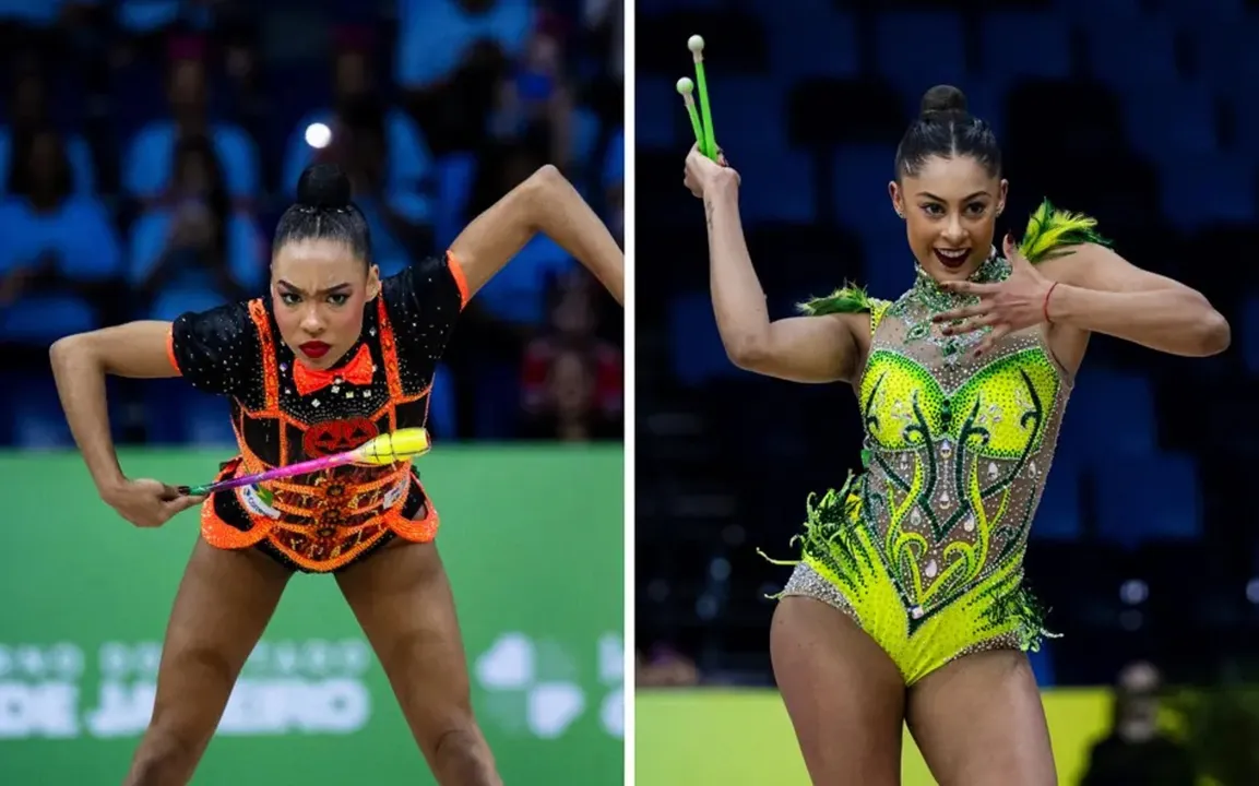 As brasileiras Geovanna Santos e Barbara Domingos são finalistas no indivudual geral no Mundial de Ginástica Rítimica