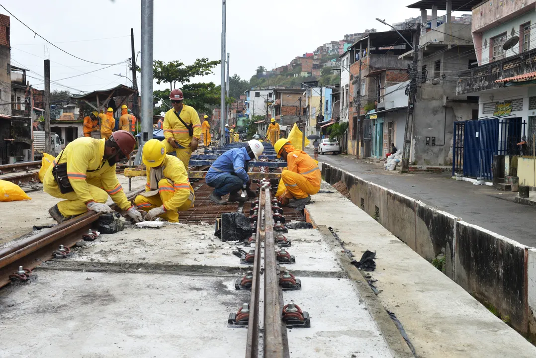 Obras do VLT na Baixa do Fiscal