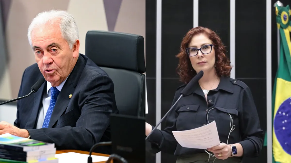 Senador Otto Alencar (PSD) ao lado da deputada Carla Zambelli (PL-SP)