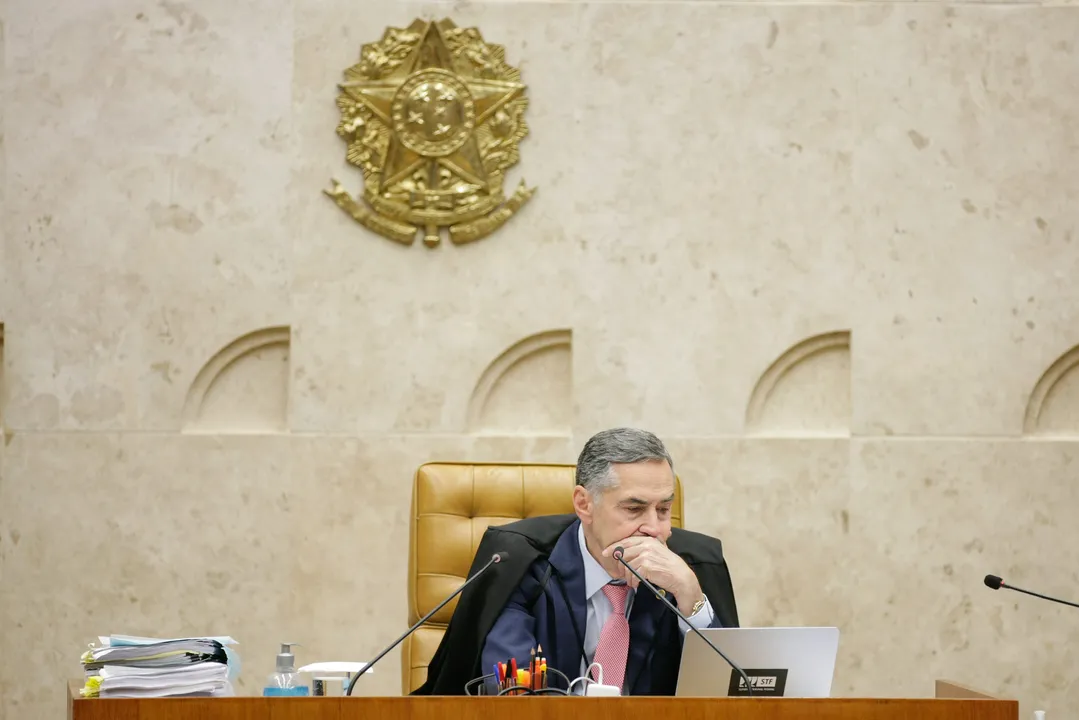Presidente do STF, Luiz Roberto Barroso, durante sessão