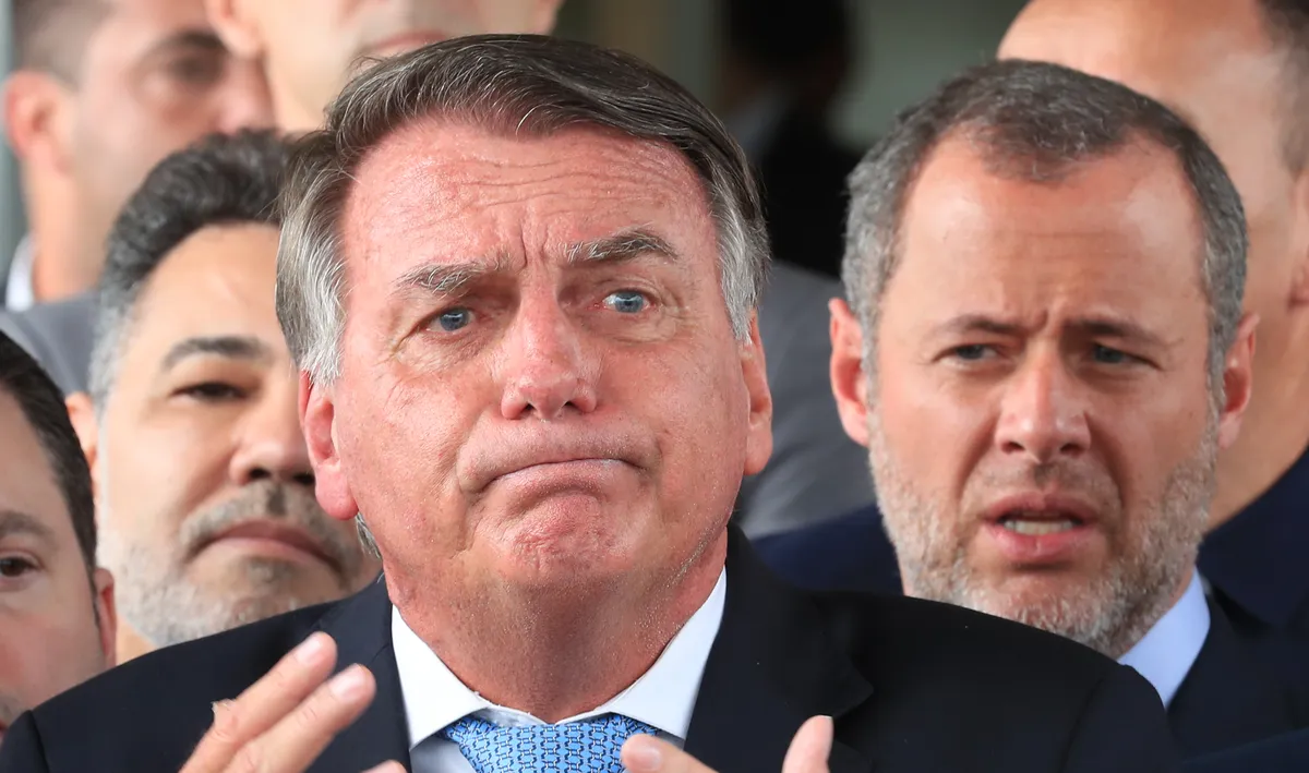 Brasília (DF), 26/03/2025  - Ex-presidente Jair Bolsonaro durante declaração a imprensa após virar Réu no STF.