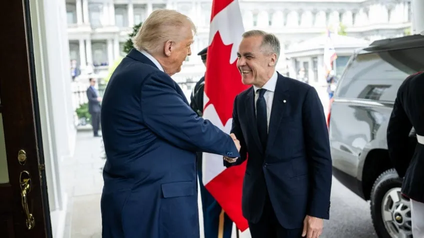 Donald Trump e primeiro-ministro canadense, Mark Carney