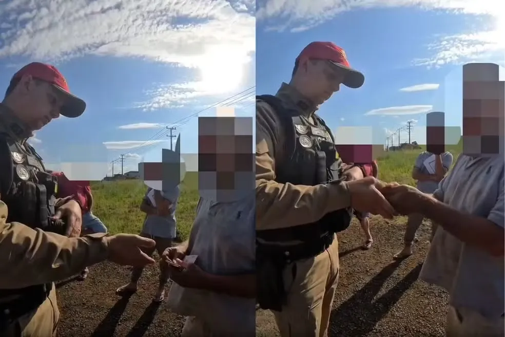 Imagem ilustrativa da imagem Vídeo: caminhoneiro é preso ao tentar subornar policiais com R$ 70