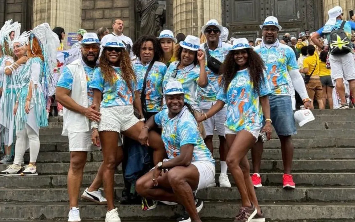 Integrantes do bloco durante o evento