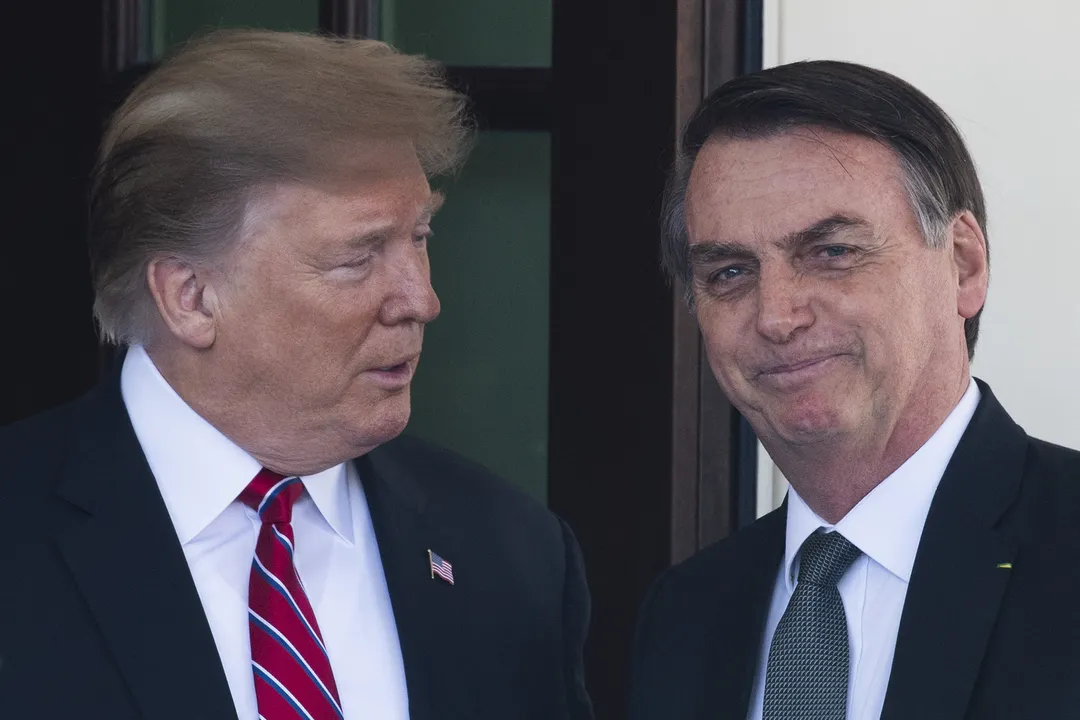 Trump e Bolsonaro na Casa Branca em 2019.