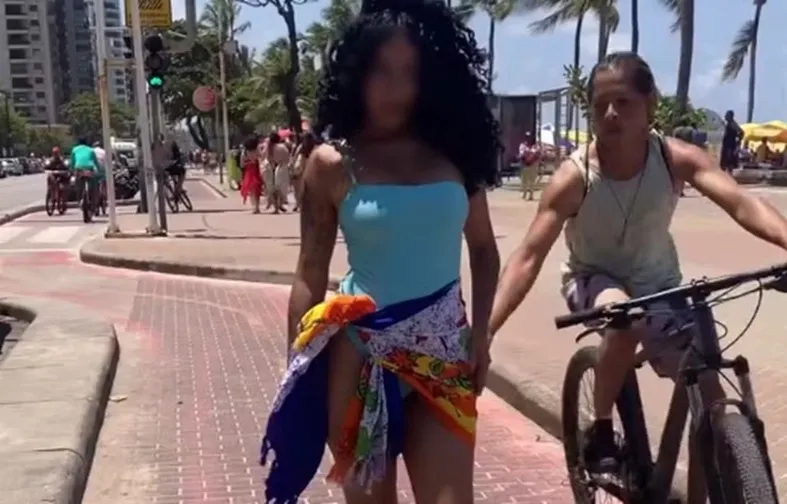 Momento em que o crime aconteceu na orla do Recife