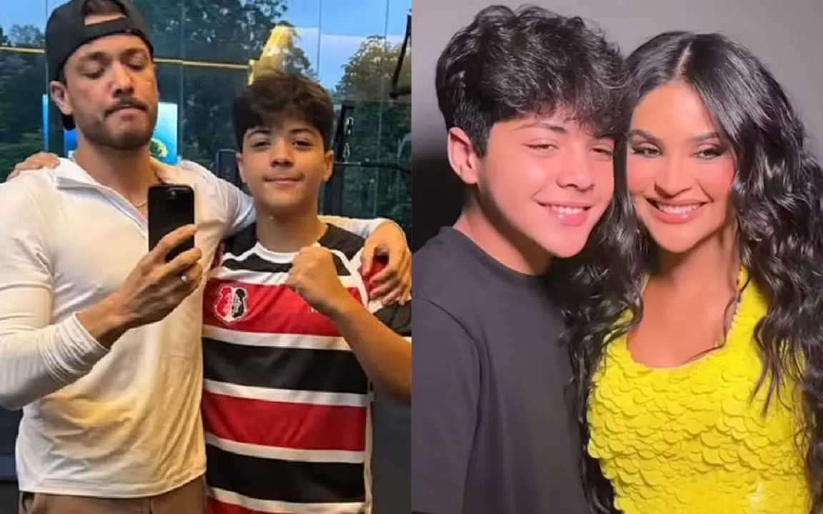Wesley Safadão e Mileide Mihaile ao lado do filho