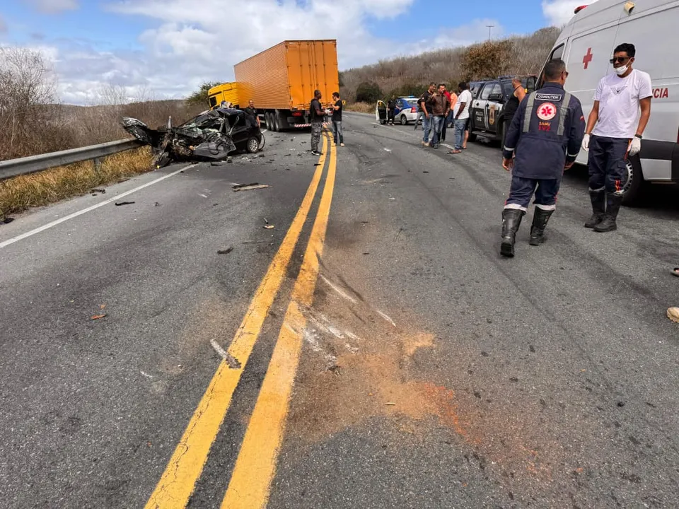 Local onde ocorreu o acidente na BR-116 em Nova Itarana