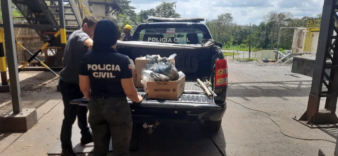 Autoridades policiais e representantes da Vigilância Sanitária acompanharam a incineração