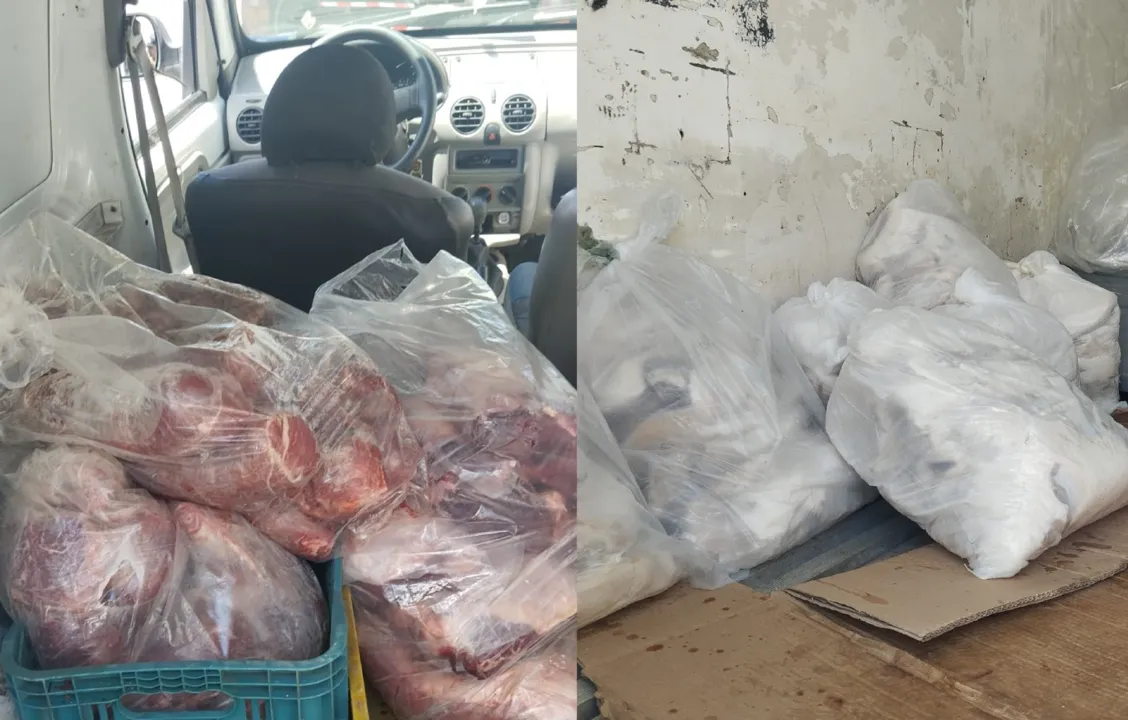 Toda a carne apreendida foi entregue à ADAB para as providências cabíveis