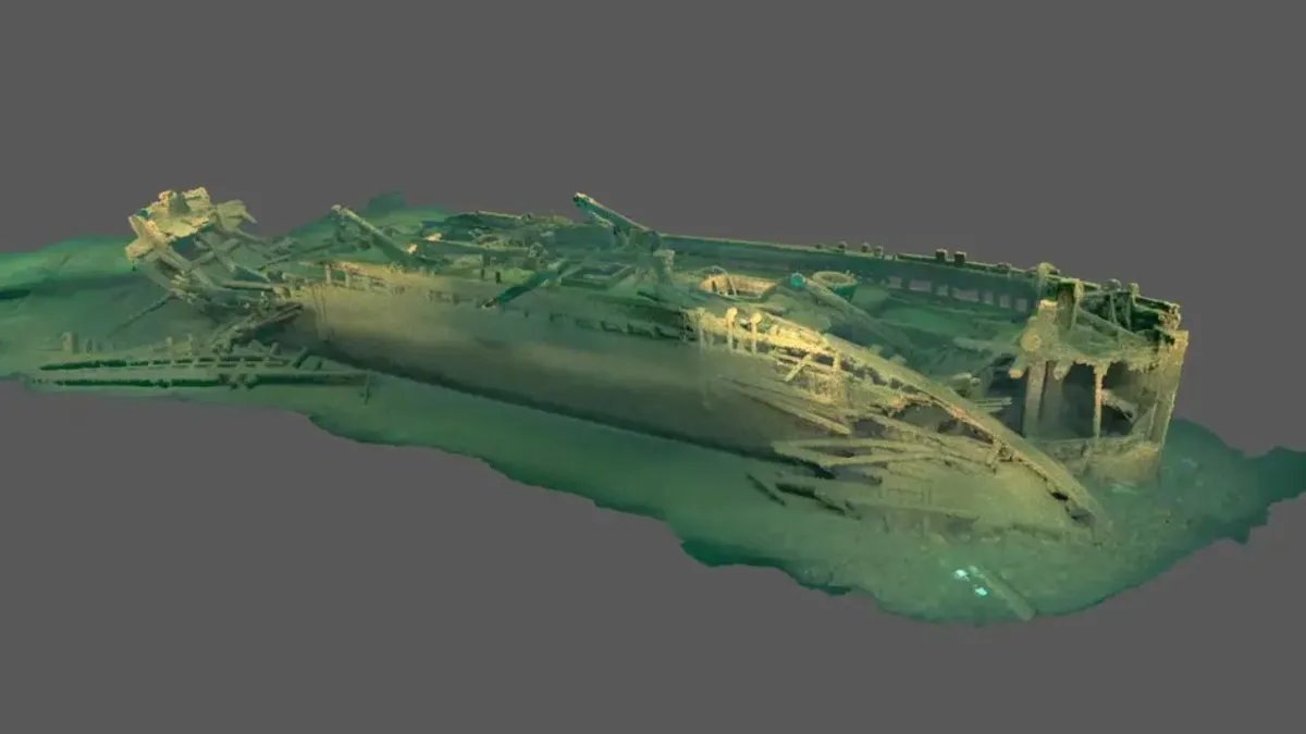 Reconstituição 3D do "navio fantasma"