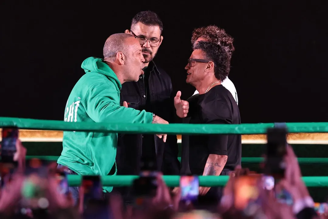 Popó Freitas e Wanderlei Silva protagonizam encarada tensa antes do Spaten Fight Night 2, com presença de Belfort e lutas de boxe e MMA confirmadas.
