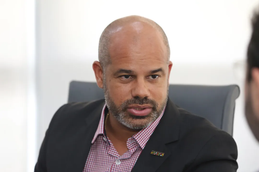 Marcius Gomes durante visita ao Grupo A TARDE