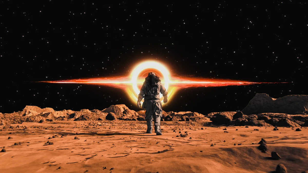 Foto ilustrativa de astronauta na lua