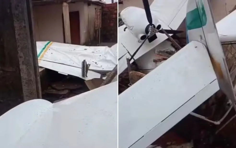 Aeronave cai sobre residência em Goiânia