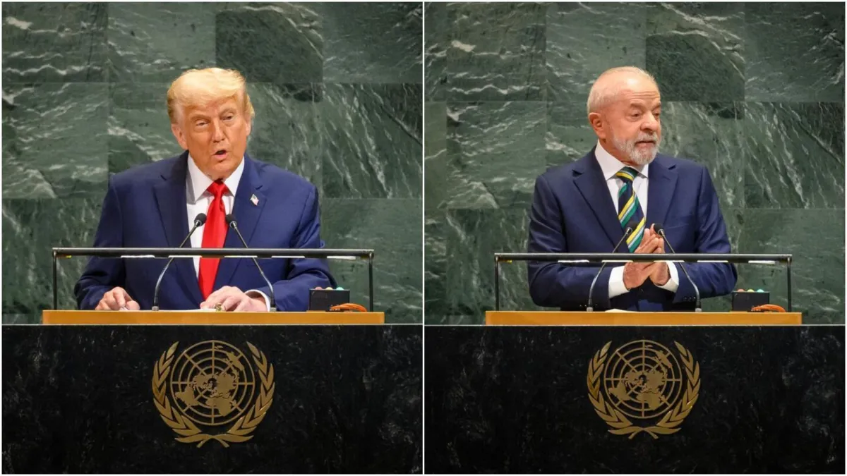 Trump e Lula em discursos na ONU
