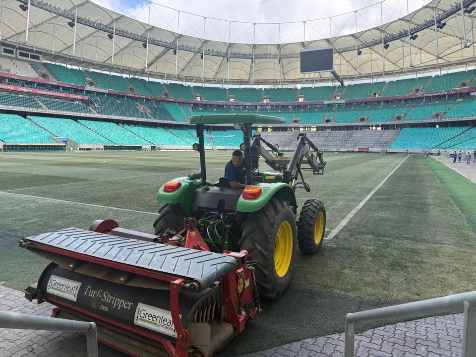 O gramado da Arena Fonte Nova passará por reforma completa na Data Fifa, usando a grama Bermuda Celebration