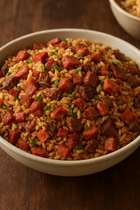 Arroz carreteiro na pressão