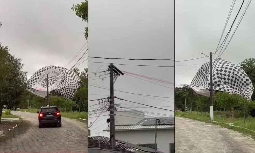 Imagem ilustrativa da imagem Balão cai sobre casas em cidade da Bahia e causa queda de energia