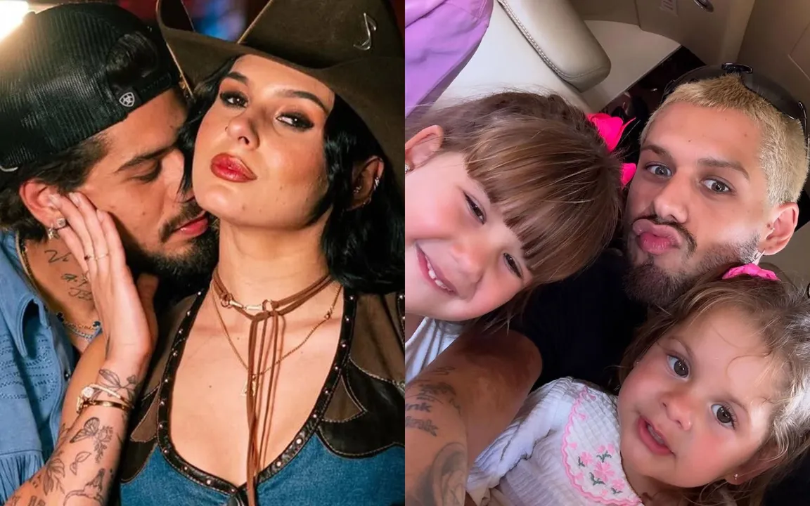 A famosa interagiu com os filhos do cantor pela primeira vez