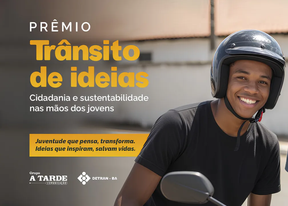 Arte com a identidade visual do prêmio 'Trânsito de Ideias'