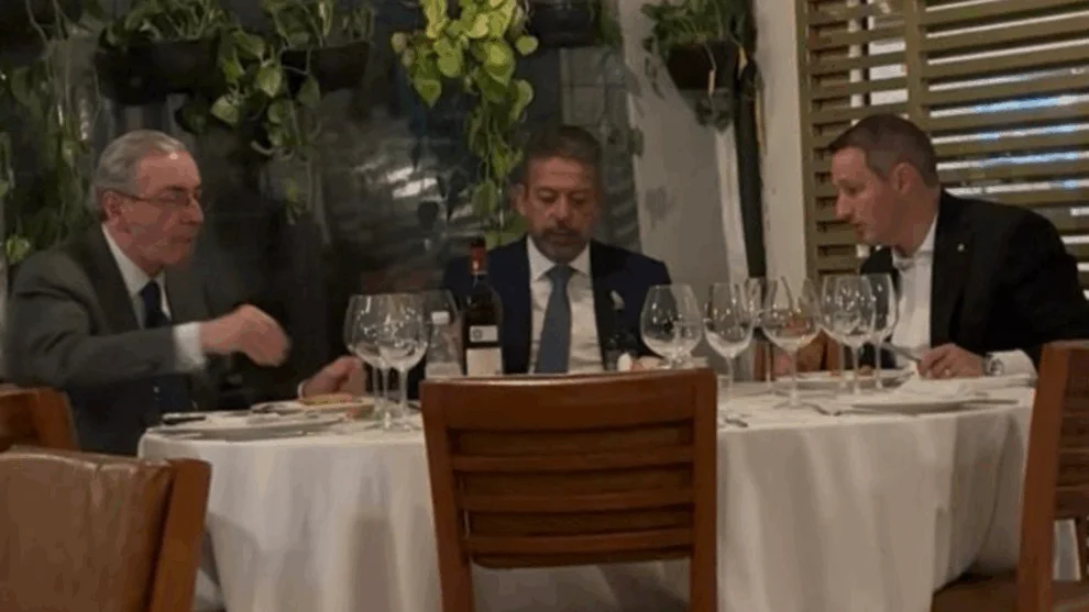 Cunha, Lira e Derrite, em jantar em restaurante de Brasília.