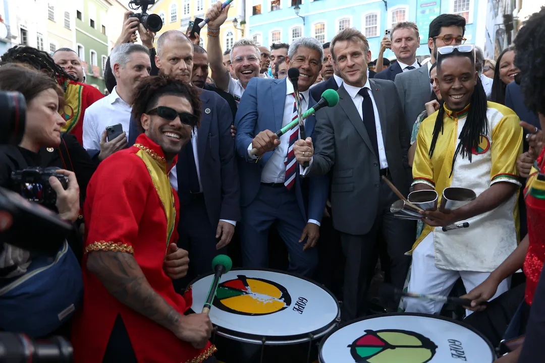 Presidente da França, Emmanuel Macron, em Salvador