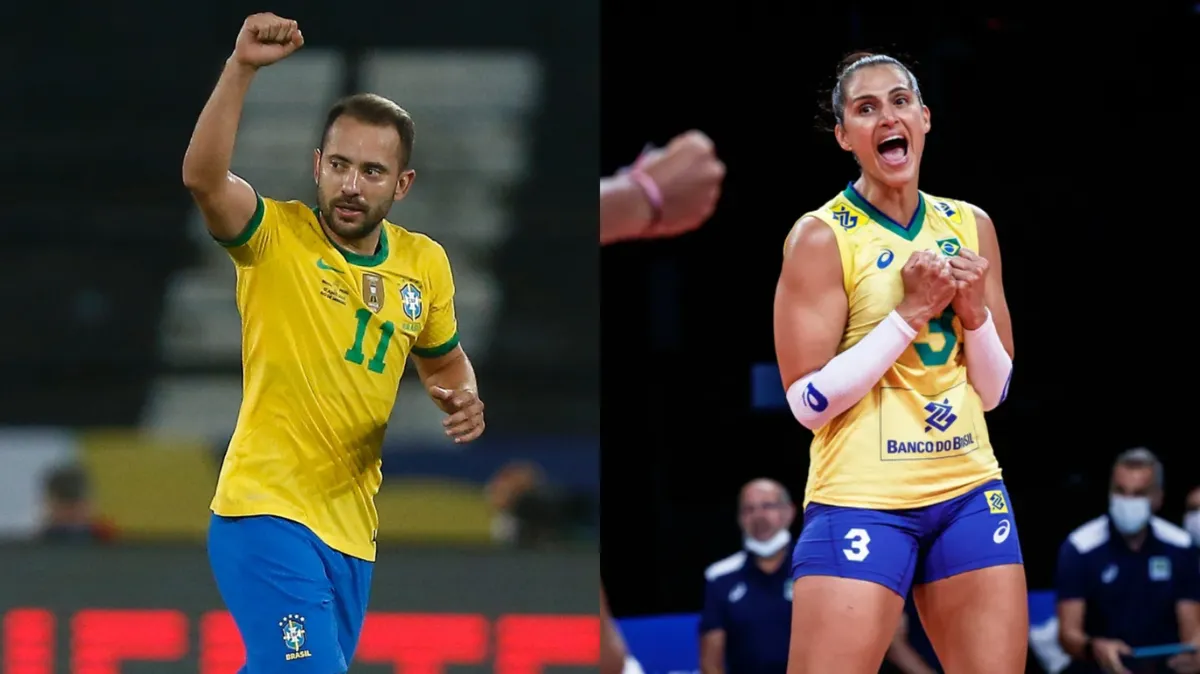 Everton Ribeiro e Dani Lins pela Seleção Brasileira